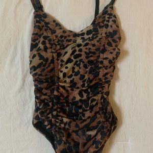 Urban Outfitters Raine Mesh Ruched Bodysuit